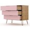 Manhattan Comfort Rockefeller Dresser in Nature and Rose Pink, PK2 2-103GMC6 - alternate 4